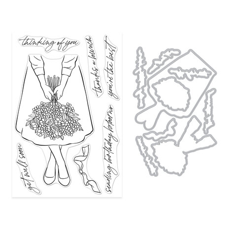 Hero Arts Seaside Blooms Stamp & Cut Summer Bouquet (DC318) Hero Arts Seaside Blooms Stamp & Cut Summer Bouquet (DC318)