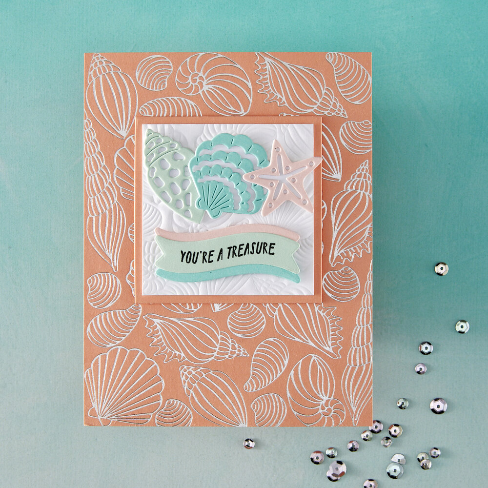 Hero Arts Summer By The Shore Letterpress + Foil Debossing Plate Scattered Shells (HP122) Hero Arts Summer By The Shore Letterpress + Foil Debossing Plate Scattered Shells (HP122)