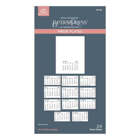 Spellbinders Wonderland BetterPress Plate DIY 2026 Calendar (BP-316) Spellbinders Wonderland BetterPress Plate DIY 2026 Calendar (BP-316)