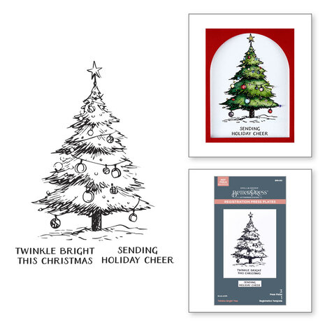 Spellbinders Wonderland BetterPress Plates Twinkle Bright Tree Registration (BPR-033) Spellbinders Wonderland BetterPress Plates Twinkle Bright Tree Registration (BPR-033)