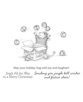 Spellbinders Tree-Mendous Christmas Cling Rubber Stamp Set Jingle Bell Wishes (RSC-058)