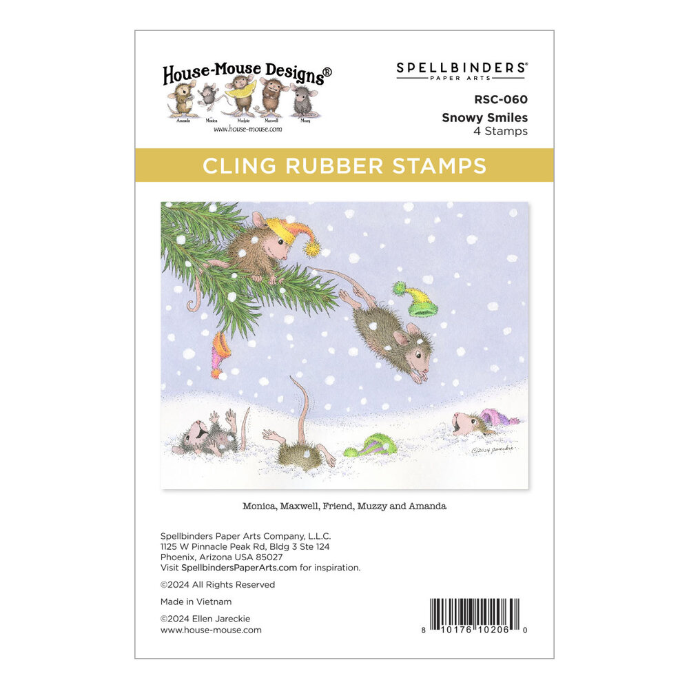 Spellbinders Tree-Mendous Christmas Cling Rubber Stamp Set Snowy Smiles (RSC-060) Spellbinders Tree-Mendous Christmas Cling Rubber Stamp Set Snowy Smiles (RSC-060)