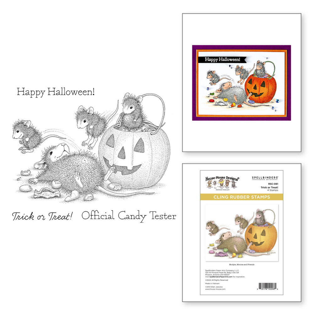 Spellbinders Tree-Mendous Christmas Cling Rubber Stamp Set Trick or Treat! (RSC-061) Spellbinders Tree-Mendous Christmas Cling Rubber Stamp Set Trick or Treat! (RSC-061)