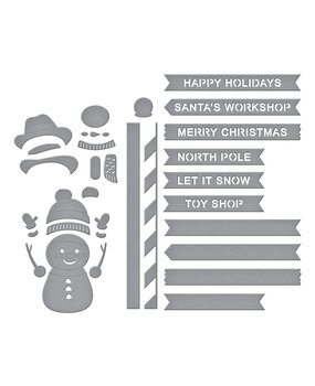 Spellbinders North Pole Friends Etched Dies North Pole Sentiments (S5-707)