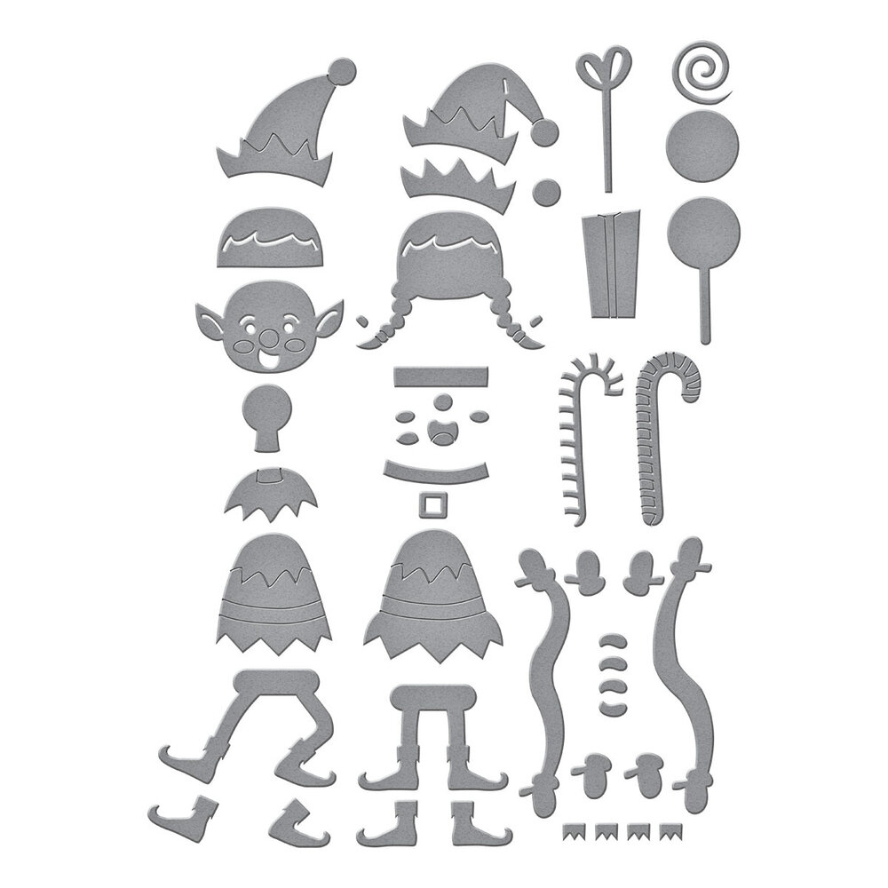 Spellbinders North Pole Friends Etched Dies Santa's Elves (S4-1472) Spellbinders North Pole Friends Etched Dies Santa's Elves (S4-1472)