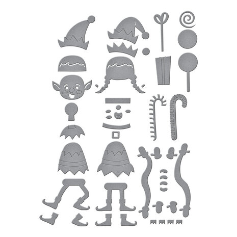 Spellbinders North Pole Friends Etched Dies Santa's Elves (S4-1472) Spellbinders North Pole Friends Etched Dies Santa's Elves (S4-1472)