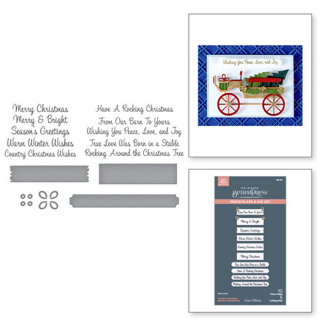 Spellbinders Country Christmas Press Plate & Die Banner & Sentiments (BP-307) Spellbinders Country Christmas Press Plate & Die Banner & Sentiments (BP-307)