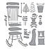 Country Christmas Etched Dies Christmas Rocking Chair (S6-258) Country Christmas Etched Dies Christmas Rocking Chair (S6-258)