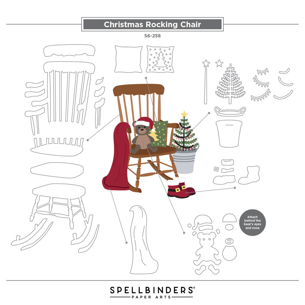 Spellbinders Country Christmas Etched Dies Christmas Rocking Chair (S6-258) Spellbinders Country Christmas Etched Dies Christmas Rocking Chair (S6-258)