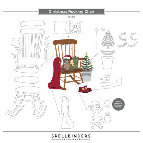 Spellbinders Country Christmas Etched Dies Christmas Rocking Chair (S6-258) Spellbinders Country Christmas Etched Dies Christmas Rocking Chair (S6-258)