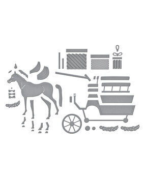 Spellbinders Country Christmas Etched Dies Christmas Horse-Drawn Wagon (S5-694) Spellbinders Country Christmas Etched Dies Christmas Horse-Drawn Wagon (S5-694)