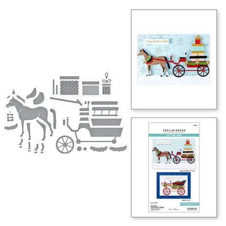 Spellbinders Country Christmas Etched Dies Christmas Horse-Drawn Wagon (S5-694) Spellbinders Country Christmas Etched Dies Christmas Horse-Drawn Wagon (S5-694)