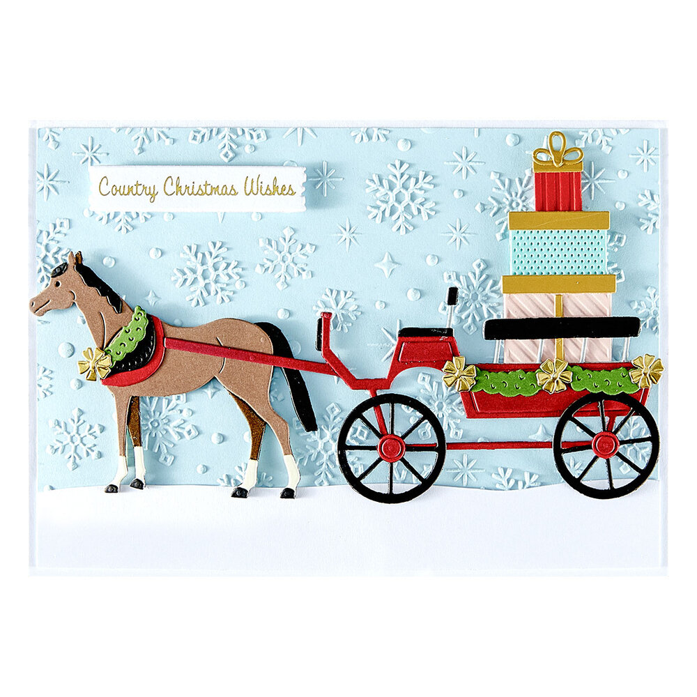 Spellbinders Country Christmas Etched Dies Christmas Horse-Drawn Wagon (S5-694) Spellbinders Country Christmas Etched Dies Christmas Horse-Drawn Wagon (S5-694)