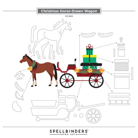 Spellbinders Country Christmas Etched Dies Christmas Horse-Drawn Wagon (S5-694) Spellbinders Country Christmas Etched Dies Christmas Horse-Drawn Wagon (S5-694)