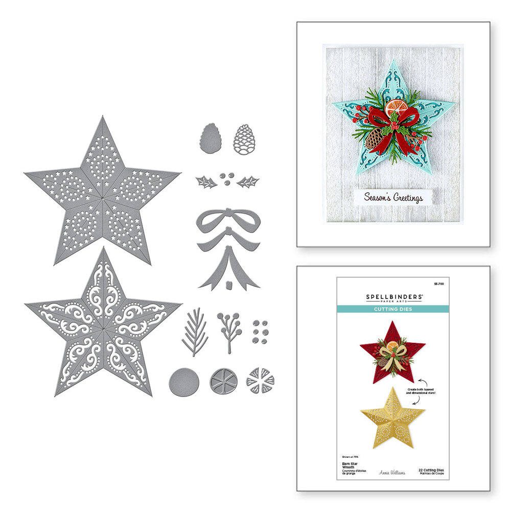 Spellbinders Country Christmas Etched Dies Barn Star Wreath (S5-700) Spellbinders Country Christmas Etched Dies Barn Star Wreath (S5-700)