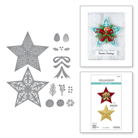 Spellbinders Country Christmas Etched Dies Barn Star Wreath (S5-700) Spellbinders Country Christmas Etched Dies Barn Star Wreath (S5-700)
