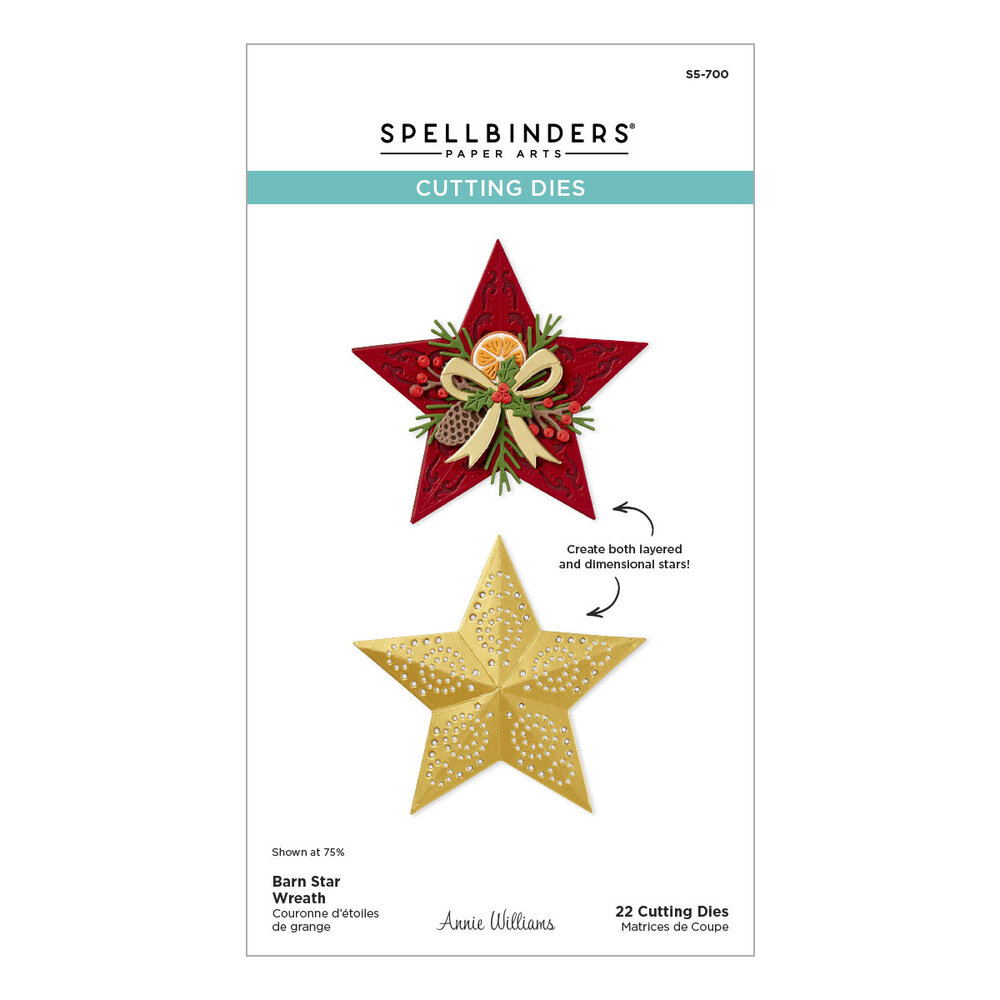 Spellbinders Country Christmas Etched Dies Barn Star Wreath (S5-700) Spellbinders Country Christmas Etched Dies Barn Star Wreath (S5-700)