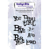 IndigoBlu Kays Journaling Words 3 A6 Red Rubber Stamp (IND1442)
