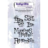 IndigoBlu Kays Journaling Words 4 A6 Red Rubber Stamp (IND1443)