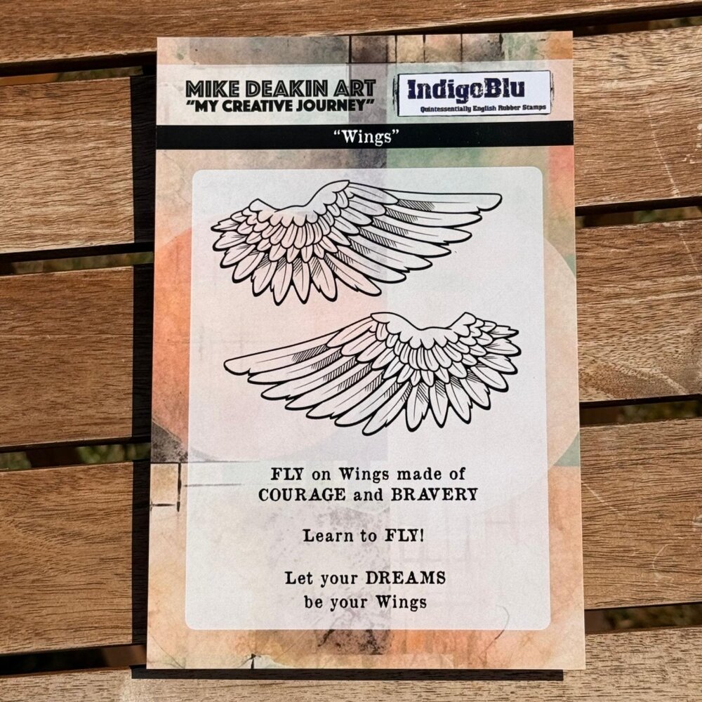 IndigoBlu Wings A6 Red Rubber Stamp (IND1406) IndigoBlu Wings A6 Red Rubber Stamp (IND1406)
