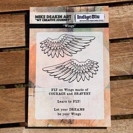 IndigoBlu Wings A6 Red Rubber Stamp (IND1406) IndigoBlu Wings A6 Red Rubber Stamp (IND1406)