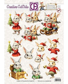 Creatief Art Snowy Bunnies 01 Creative CutOuts (CCO-021)