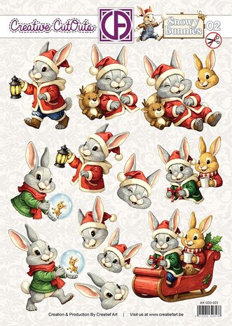 Creatief Art Snowy Bunnies 02 Creative CutOuts (CCO-022)