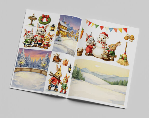 Creatief Art Snowy Bunnies Book Creative CutOuts (CCOBOEK-005)