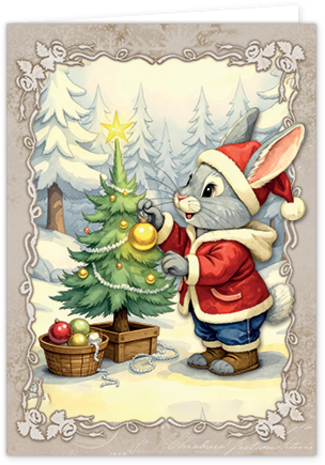 Creatief Art Snowy Bunnies Card Kit Bunny Wonderland 01 (RE2530-0186)