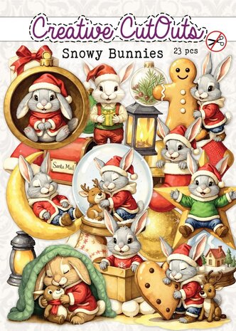 Creatief Art Snowy Bunnies Die-Cuts Creative CutOuts (23pcs) (CCODC-005)