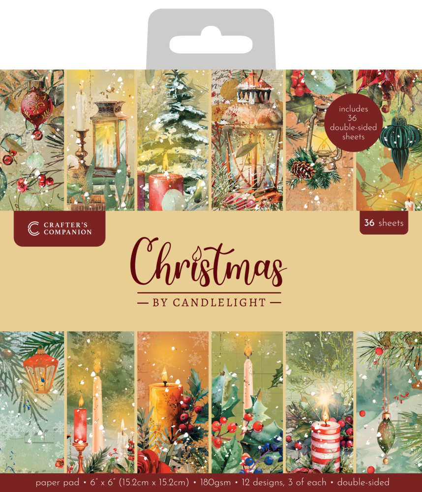 Crafter's Companion Christmas by Candlelight 6x6 Inch Paper Pad (CBC-PAD6) Crafter's Companion Christmas by Candlelight 6x6 Inch Paper Pad (CBC-PAD6)