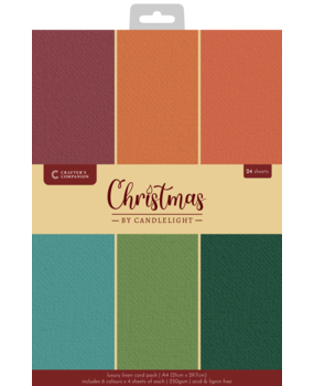 Crafter's Companion Christmas by Candlelight A4 Luxury Linen Cardstock (CBC-LINEN-A4)