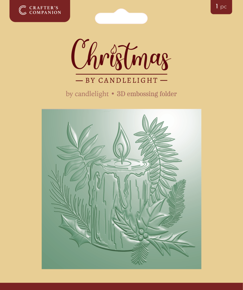 Crafter's Companion Christmas by Candlelight 3D Embossing Folder By Candlelight (CBC-EF5.5-3D-BYCA)