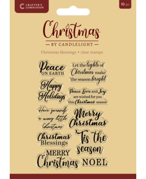 Crafter's Companion Christmas by Candlelight Clear Acrylic Stamp Set Christmas Blessings (CBC-CA-ST-CHBL)