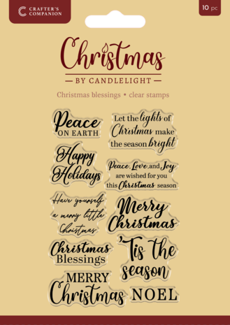 Crafter's Companion Christmas by Candlelight Clear Acrylic Stamp Set Christmas Blessings (CBC-CA-ST-CHBL)