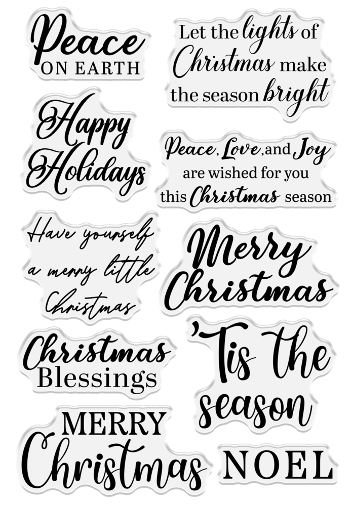 Crafter's Companion Christmas by Candlelight Clear Acrylic Stamp Set Christmas Blessings (CBC-CA-ST-CHBL)