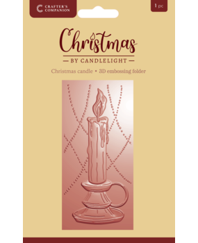Crafter's Companion Christmas by Candlelight 3D Embossing Folder Christmas Candle (CBC-EF2.75-3D-CHCA)