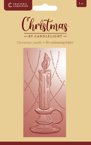 Crafter's Companion Christmas by Candlelight 3D Embossing Folder Christmas Candle (CBC-EF2.75-3D-CHCA)