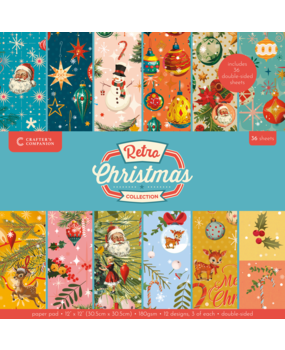 Crafter's Companion Retro Christmas 12x12 Inch Paper Pad (CC-RC-PAD12)