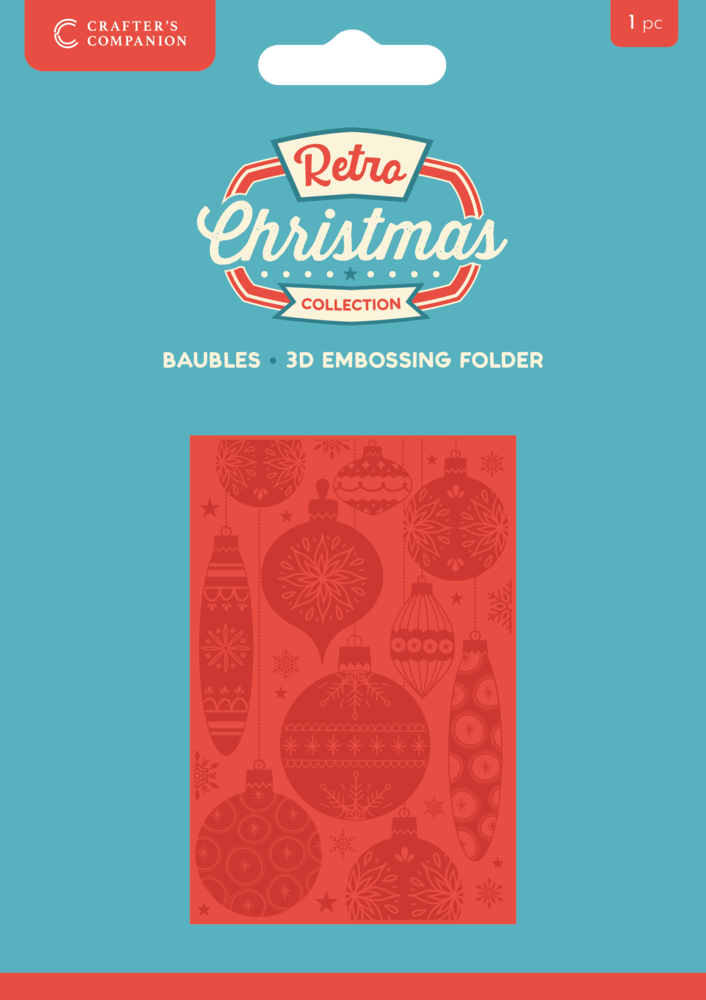 Crafter's Companion Retro Christmas 3D Embossing Folder Baubles (CC-RC-3DEF-BA)