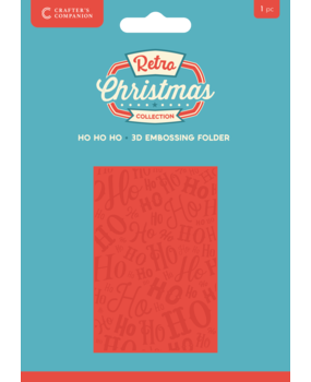 Crafter's Companion Retro Christmas 3D Embossing Folder Ho Ho Ho (CC-RC-3DEF-HO)