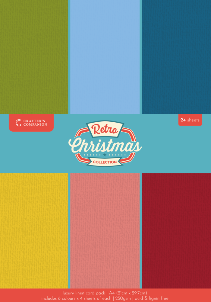 Crafter's Companion Retro Christmas A4 Luxury Linen Cardstock (CC-RC-LINEN-A4) Crafter's Companion Retro Christmas A4 Luxury Linen Cardstock (CC-RC-LINEN-A4)