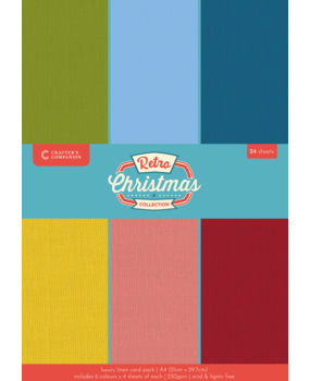 Crafter's Companion Retro Christmas A4 Luxury Linen Cardstock (CC-RC-LINEN-A4) Crafter's Companion Retro Christmas A4 Luxury Linen Cardstock (CC-RC-LINEN-A4)