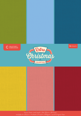 Crafter's Companion Retro Christmas A4 Luxury Linen Cardstock (CC-RC-LINEN-A4) Crafter's Companion Retro Christmas A4 Luxury Linen Cardstock (CC-RC-LINEN-A4)