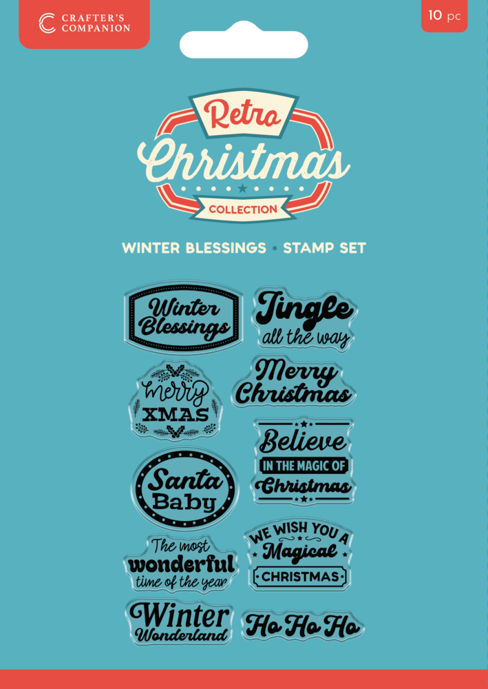 Crafter's Companion Retro Christmas Clear Acrylic Stamp Set Winter Blessings (CC-RC-CA-ST-WIN) Crafter's Companion Retro Christmas Clear Acrylic Stamp Set Winter Blessings (CC-RC-CA-ST-WIN)