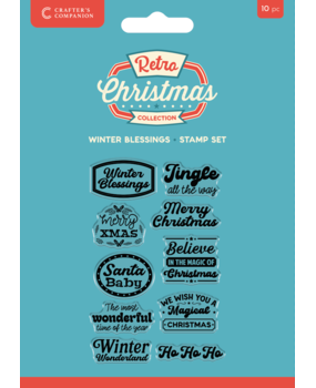 Crafter's Companion Retro Christmas Clear Acrylic Stamp Set Winter Blessings (CC-RC-CA-ST-WIN) Crafter's Companion Retro Christmas Clear Acrylic Stamp Set Winter Blessings (CC-RC-CA-ST-WIN)