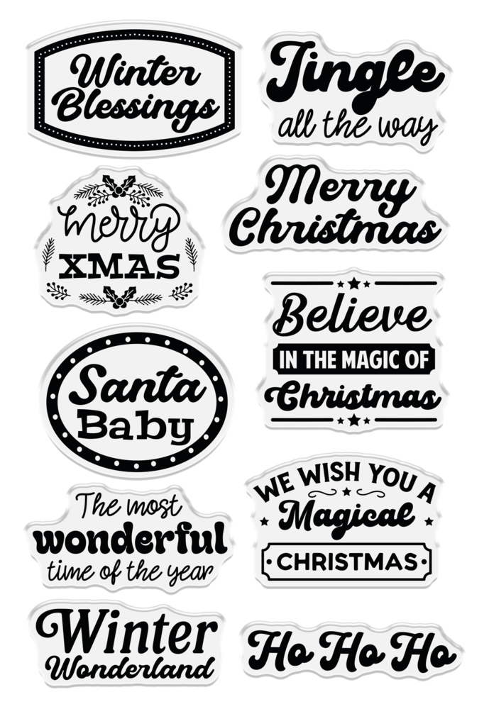 Crafter's Companion Retro Christmas Clear Acrylic Stamp Set Winter Blessings (CC-RC-CA-ST-WIN) Crafter's Companion Retro Christmas Clear Acrylic Stamp Set Winter Blessings (CC-RC-CA-ST-WIN)