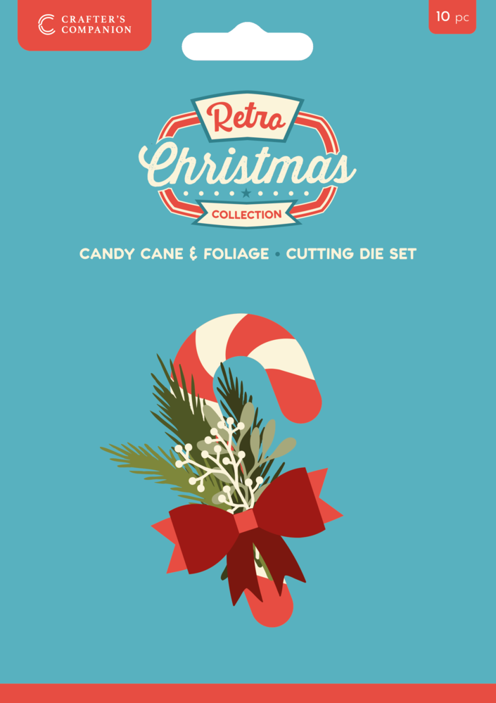 Crafter's Companion Retro Christmas Metal Die Set Candy Cane & Foliage (CC-RC-MD-CAN) Crafter's Companion Retro Christmas Metal Die Set Candy Cane & Foliage (CC-RC-MD-CAN)