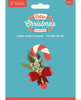 Crafter's Companion Retro Christmas Metal Die Set Candy Cane & Foliage (CC-RC-MD-CAN)
