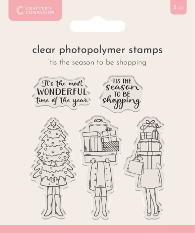 Crafter's Companion Whimsical Photopolymer Stamp 'Tis the Season to be Shopping (CC-STP-TSSH)